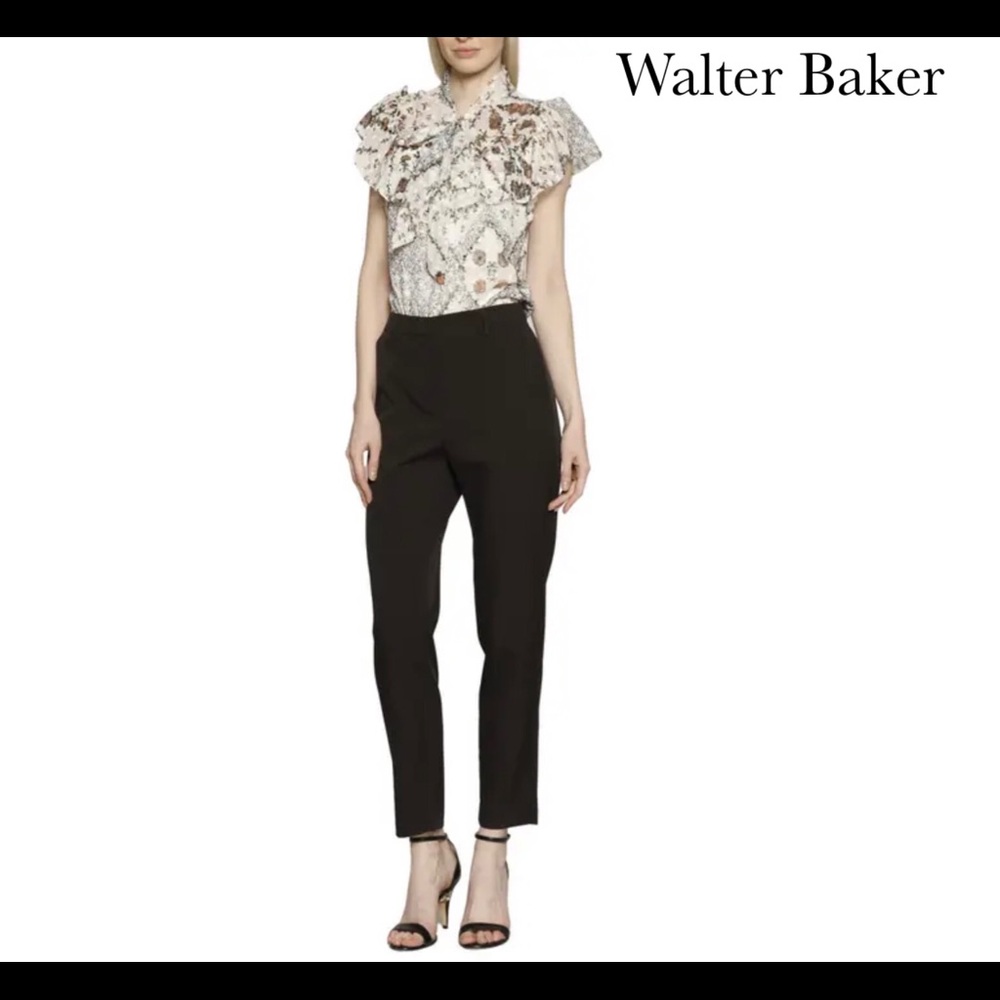 Walter Baker black silky cuffed pants